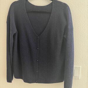 Sezane Navy Cardigan - Knitwear